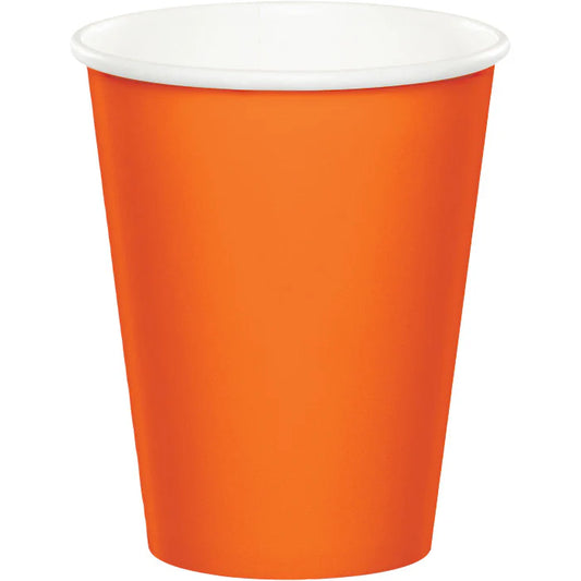 Orange 9oz Paper Cups, 8ct
